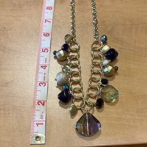 Chico's Gold and Purple Statement Necklace